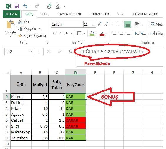 Excel de Eğer Formülünün Kullanımı - PDF Free Download