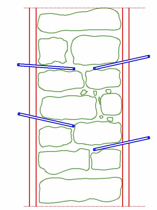 51 Bu deliklerin duvardaki taş ya da tuğla ve benzeri malzeme arasındaki derz durumlarına göre yerleştirilmesi gerekir(şekil 1.22).