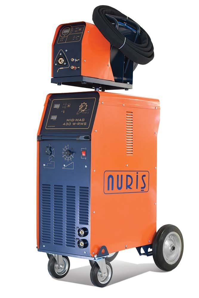 MIG / MAG 430 A-RWS 430 W-RWS MIG / MAG 430 RWS, ince ve orta kalınlıktaki demir, aluminyum ve paslanmaz metallerin özlü ve normal tellerle kaynağında kullanılabilen, profesyonel, kolay kullanımlı,