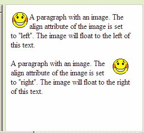 Paragraf ile resim Float in Pharagraphs <html> <body> <p> <img src="smiley.gif" alt="smiley face" align="left" width="32" height="32" /> A paragraph with an image.