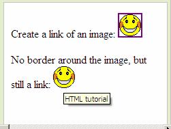 Grafik Ögelere (resme) Link vermek / To give the link to the Images ÖRN: <html> <body> <p>create a link of an image: <a href="default.asp"> <img src="smiley.