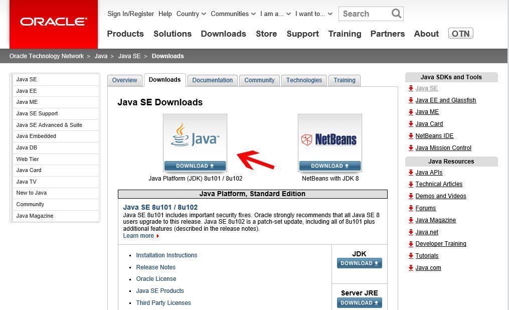 Bu sayfada Java logosuna tıklanır.