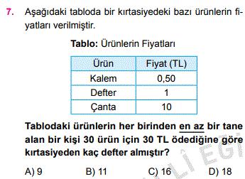 Satılan kitap sayısı x olsun. 3 gün için; A fuarında alınan ücret 3.60 0,0x 780 0,0x B fuarında alınan ücret 3.00 0,5x A B olması isteniyor.