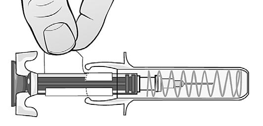 Şırıngayı işaret parmağı ve orta parmakla tutarken, ilacın tamamı enjekte edilene kadar baş