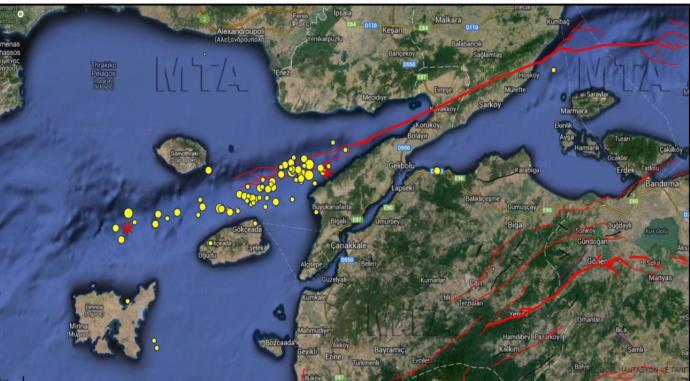 24 MAYIS 2014 GÖKÇEADA DEPREMİNE (MW=6.5) İLİŞKİN ZAMAN SERİSİ ANALİZİ Kaynak Tarih Saat Enlem Boylam Derinlik Büyüklük Büyüklük (km) Türü Değeri KRDAE 24.05.