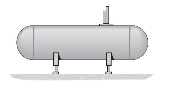 UYGULAMA-40 Şekildeki gaz tankının iç çap değeri 1.5 m, et kalınlığı 25 mm dir.