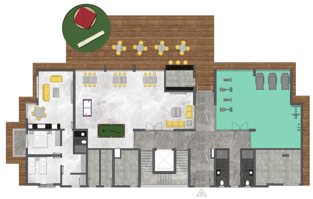 Bar Alanı 7,5 m 2 30 m 2 Oyun Alanı 95 m 2 Spor u 75 m 2 4 m 2 10,5 m 2 3,5 m 2 26 m 2 9,5 m 2 Kapıcı Dairesi 12 m 2 Antre 4 m 2 Elektrik Odası 5,5 m 2 Elektrik 5,5 m 2 10,5 m 2