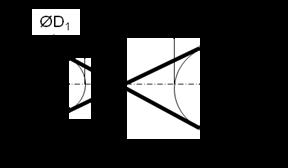 D 0 β1 = 180 + 60 a π (D - D 1) L = a + (D1 + D) + 4a (D1 + D) Li = β + a sin( β / ) 90 0