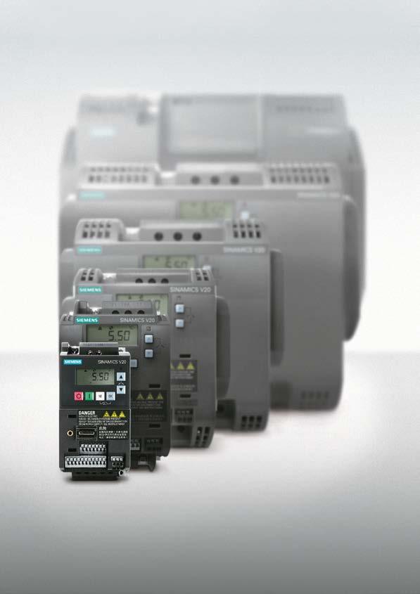 Kontrol sizde olsun! SINAMICS V20 Sinamics V20 serisi, basit kullanım ve uygun fiyat avantajı ile Siemens hız kontrol ailesinin en yeni üyesidir.