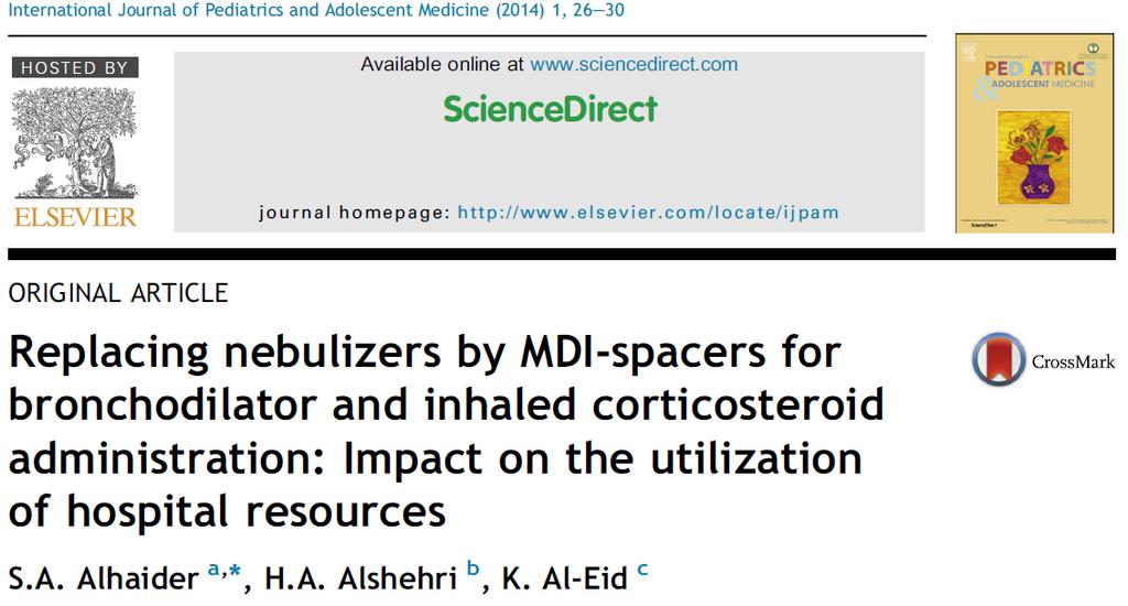 MDI /spacer kullanımı nebulizer