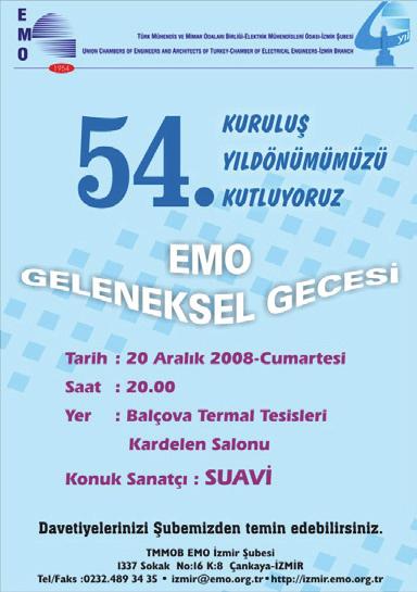 EMO Geleneksel Gecesi Şubemizin Geleneksel Oda Gecesi ile kuruluşunun 40.