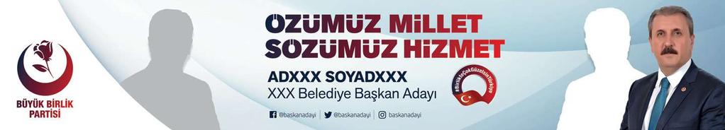 LİDER, ADAY / ADAYLAR BEZ - VİNİL AFİŞ 90x5 m, 1.