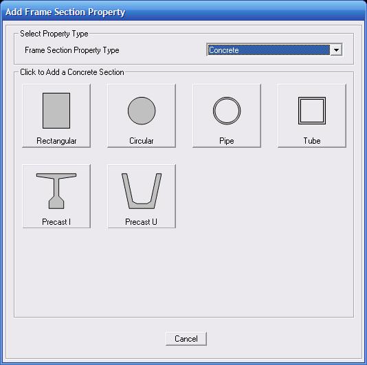 KESİT TANIMLAMA 1- Concrete 2- Rectengular