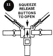 KURULUM TALİMATLARI 10 11 Birlikte bastırıp kilitleyin Açmak için düğmelere bastırın 10. Kemer uçlarını resimde gösterildiği gibi birleştirip, kemeri kilitleyin. 11. Omuz kemerinin, merkezdeki kilide bağlanmış olmasını sağlayın.