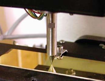 006 mn 0,005 mn / 0,01 mn 66 mm standart 2000 μm/sn Nano indentasyon test cihazı değişik malzemelerden oluşturulan ince filmlerin mekanik özelliklerini (sertlik, elastisite modülü) belirlemekte