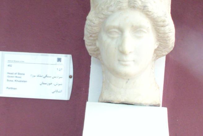 Artemis in Susa dan getirilmiş başı Tahran Müzesinde.