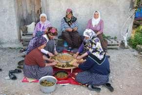 yevmiyelidir. Sera işlerinde yevmiyeli işçi çalıştırmanın yanında fide dikimi gibi işlerde eskiden tarla işlerinde yapıldığı gibi kubaşık da hala yapılmaktadır.