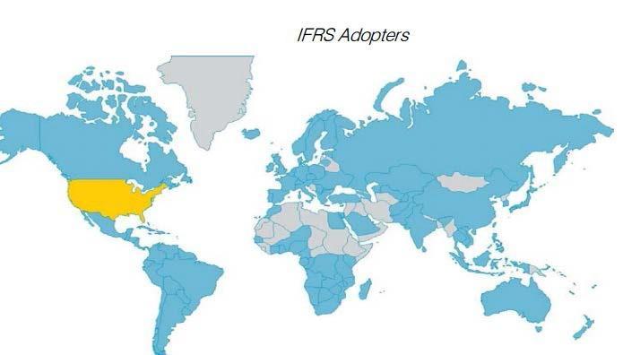 UFRS Global Haritası Mavi Kabul edenler Gri Süreci