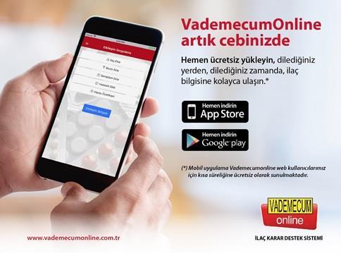 MOBİL UYGULAMA AppleStore veya Google Play üzerinden «VademecumOnline» mobil