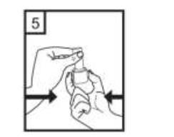 5-Tozu kapsülden serbest bırakmak için: Cihazı dik tutun (ağız parçası yukarıda olacak şekilde) Kenarlardaki iki kulakçığa (düğmelere) AYNI ANDA ve SADECE BİR KEZ basıp