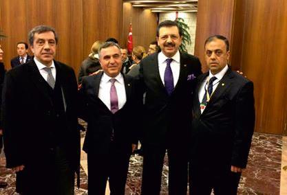Başkanı Rifat Hisarcıklıoğlu ve beraberindeki iş adamları
