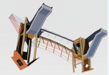 İKİ KULELİ OYUN GRUBU TEKNİK ÖZELLİKLERİ Ürün Malzeme Listesi: 2 adet ahşap kare platform 1 adet ahşap çatı 1 adet 1 metre