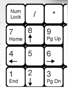 NumLock En sağdaki rakamların kullanılabilmesi için NumLock ışığının yanması