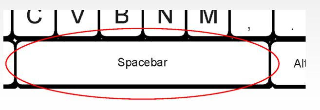 Space (Boşluk) Boşluk vermek için