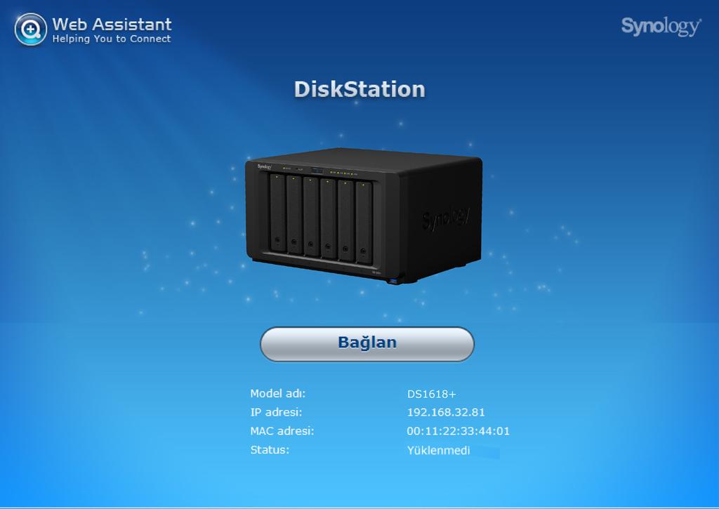 Bölüm DiskStation'a DSM Kurulumu 3 Donanım kurulumu tamamlandıktan sonra, Synology'nin web tabanlı işletim sistemi olan DiskStation Manager'ı (DSM) DiskStation sunucunuza yükleyin.