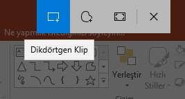 Windows + Shift + S tuş kombinasyonun kullanarak ta ekrandan alıntı