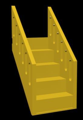 5 BASAMAKLI MERDİVEN Merdivenler zeminden platforma 100 cm kot farkına erişebilecek şekilde imal edilecektir.