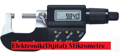 4.3. Elektronik (Dijital) Mikrometre Dijital gösterge klasik okuma anındaki zihinsel yorulmayı ve ölçme zaman kaybını ortadan kaldırır ve ölçüm değeri ekrandan direkt olarak okunabilir.