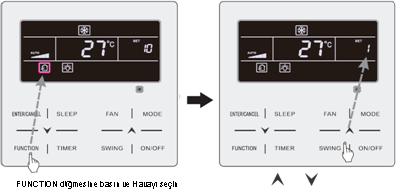 Bu Uyku fonksiyonu Otomatik, Fan ya da Zemin Isıtma modlarında mevcut değildir. 4.