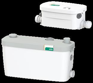 120 Wilo HiDrainLift Atık Su Tahliye Cihazı Yapı Foseptik tahliye ünitesi Uygulama Çamaşır, bulaşık makinesi, duş ve lavaboların atık sularının kanalizasyon seviyesine yükseltilmesi Özellikler ve