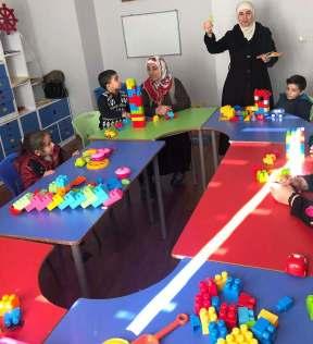 Suriyeli ve Türk yararlanıcıların 0-6 yaş arası çocuklarının geldiği bakım evinin amacı; çocuklarından dolayı çalışamayan