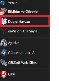 Dosya Havuzu butonuna basılarak açılan ekrana sürükle bırak yöntemi ile evrak aktarılır.