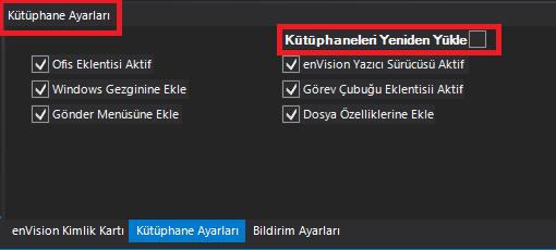 Kütüphane Ayarları sekmesinden Agent eklentileri yönetilebilir.