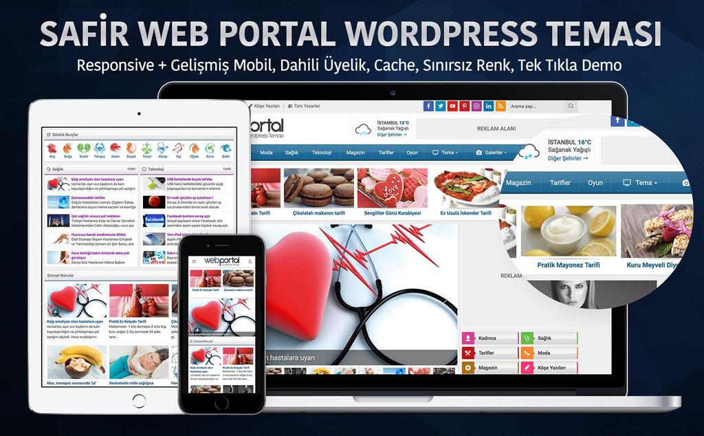Safir Web Portal WP Teması - Kurulum ve Kullanım Kılavuzu Öncelikle bizi tercih ettiğiniz için teşekkür ederiz.