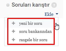 seçenekleri görünür.