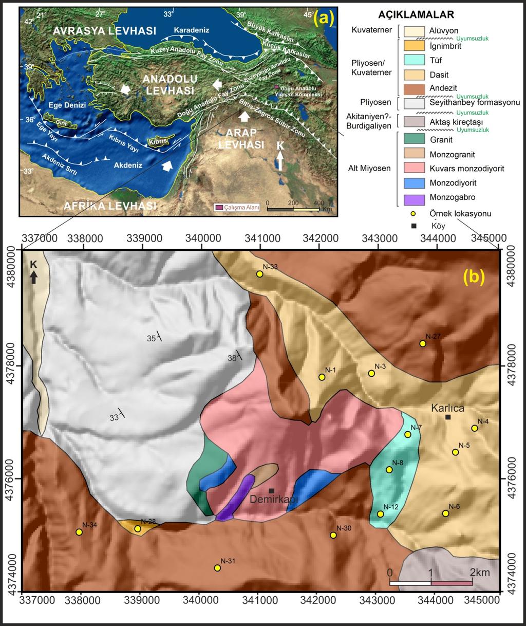 Açlan ve Davran / Yerbilimleri, 2019, 40 (1), 72-91 Şekil 1.