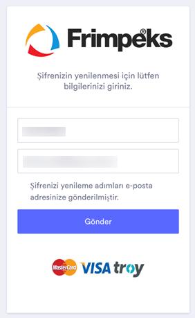 Açılan sayfada Vergi kimlik numaranız ve e- posta adresiniz istenecektir.