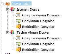 7-Dosya Takibi Dosya Takibindeki dosyaları incelemek için Dosya Takibi butonun artısına(+) tıklanarak dosya statüsünü takip