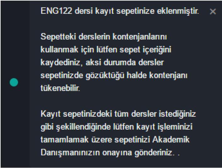 3 Tez dersi P olan ve bir başka dönemde tezi tekrar alacak olan öğrenciler şubelerini seçerek Not Yükseltmek İçin Kayıt Yap butonuna tıklamalıdırlar.