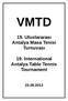 VMTD. 19. Uluslararası Antalya Masa Tenisi Turnuvası. 19. International Antalya Table Tennis Tournament