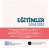 EĞİTİMLER 2014-2015. PP 72 İzmir PİM.