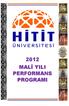 2012 MALİ YILI PERFORMANS PROGRAMI