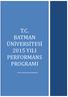 T.C. BATMAN Ü Nİ VERSİ TESİ 2015 YİLİ PERFORMANS PROGRAMİ