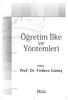 Öğretim İlke. Yöntemleri. Prof. Dr. Firdevs Güneş. Editör: