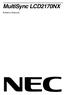 MultiSync LCD2170NX. Kullan c K lavuzu