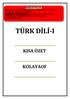 TÜRK DİLİ-I KISA ÖZET KOLAYAOF